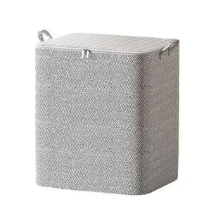 Cutie de Depozitare cu Fermoar, Flippy, Pliabila, Maner Ranforsat, Fermoar Rezistent, pentru Haine, Paturi, Plapumi, Perne, Lenjerii de Pat, Jucarii, 61x50x71 cm, 210 Litri, Gri-0