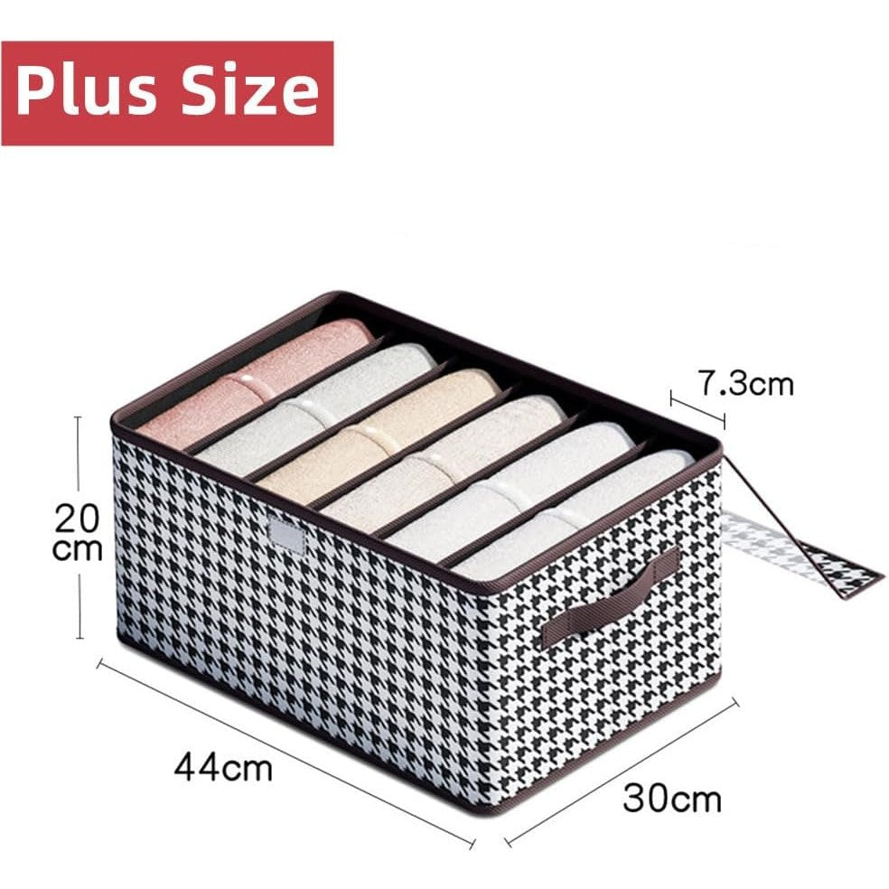 Cutie De Depozitare, Flippy, Pentru Haine, Lenjerie, Sosete Si Sutiene, Material Textil, 6 Compartimente, 44x30x20 cm, Culoare Alb-Negru-9