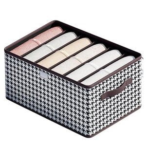 Cutie De Depozitare, Flippy, Pentru Haine, Lenjerie, Sosete Si Sutiene, Material Textil, 6 Compartimente, 44x30x20 cm, Culoare Alb-Negru-0