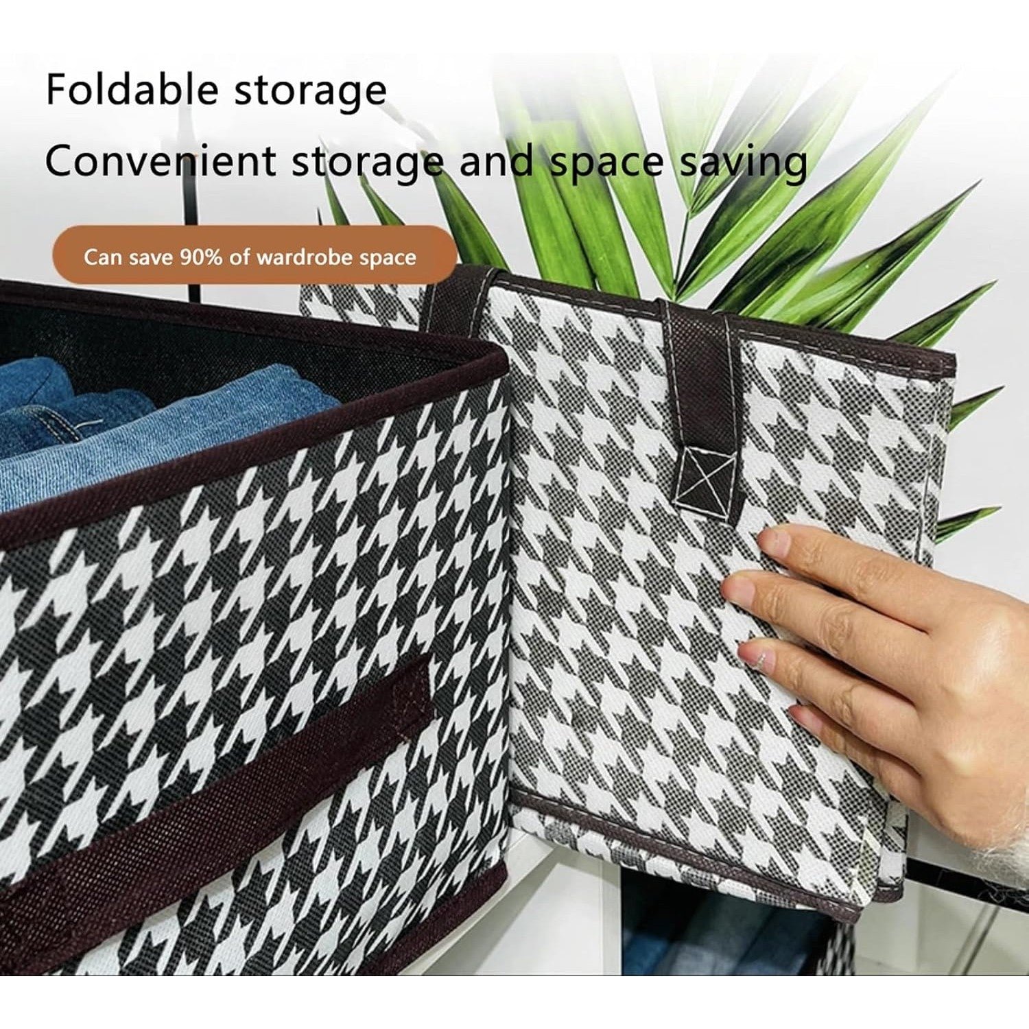 Cutie De Depozitare, Flippy, Pentru Haine, Lenjerie, Sosete Si Sutiene, Material Textil, 7 Compartimente, 44x30x20 cm, Culoare Alb-Negru-1