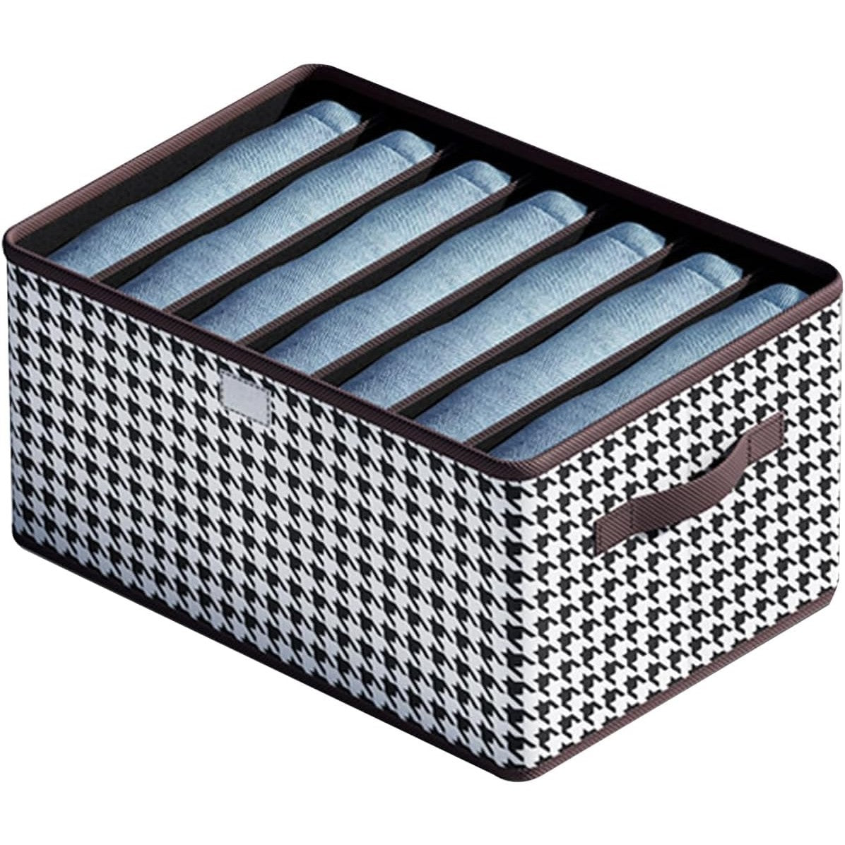 Cutie De Depozitare, Flippy, Pentru Haine, Lenjerie, Sosete Si Sutiene, Material Textil, 7 Compartimente, 44x30x20 cm, Culoare Alb-Negru-0