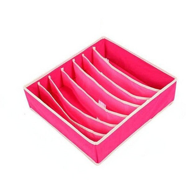 Cutie De Depozitare, Flippy, Pentru Lenjerie, Sosete Si Sutiene, Material Textil, 7 Compartimente, 32 x 32 x 10 cm, Culoare Roz-2