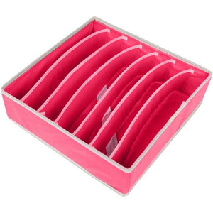 Cutie De Depozitare, Flippy, Pentru Lenjerie, Sosete Si Sutiene, Material Textil, 7 Compartimente, 32 x 32 x 10 cm, Culoare Roz-0