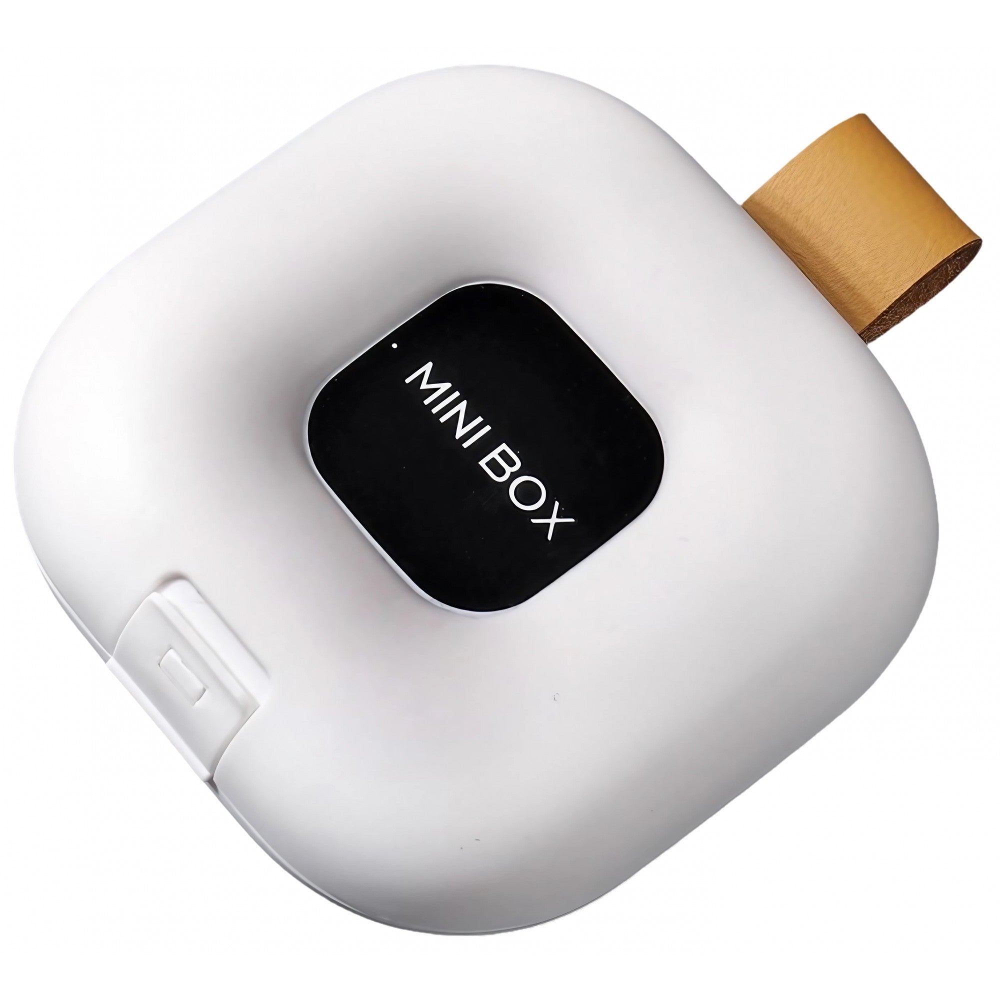 Cutie Depozitare Medicamente, Flippy, 4 Compartimente, Inchidere Etans, Portabila, Patrat, Alb/Negru, PP, 7.6x2.9x7.8 cm-0