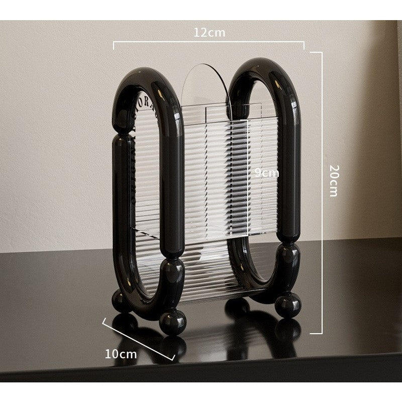 Cutie pentru Depozitare Cosmetice, Flippy, pentru Pensule, Creioane si Buretei, 4 Compartimente, din Plastic, 12 x 10 x 20 cm, Negru-1