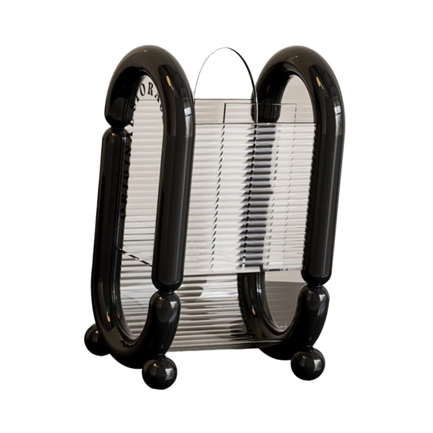 Cutie pentru Depozitare Cosmetice, Flippy, pentru Pensule, Creioane si Buretei, 4 Compartimente, din Plastic, 12 x 10 x 20 cm, Negru-4