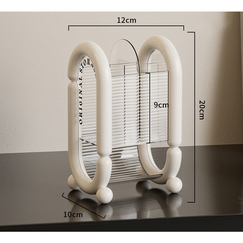 Cutie pentru Depozitare Cosmetice, Flippy, pentru Pensule, Creioane si Buretei, 4 Compartimente, din Plastic, 12 x 10 x 20 cm, Alb-4