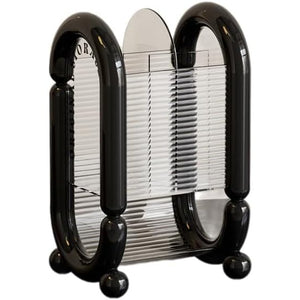 Cutie pentru Depozitare Cosmetice, Flippy, pentru Pensule, Creioane si Buretei, 4 Compartimente, din Plastic, 12 x 10 x 20 cm, Negru-0