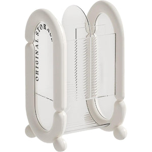 Cutie pentru Depozitare Cosmetice, Flippy, pentru Pensule, Creioane si Buretei, 4 Compartimente, din Plastic, 12 x 10 x 20 cm, Alb-0