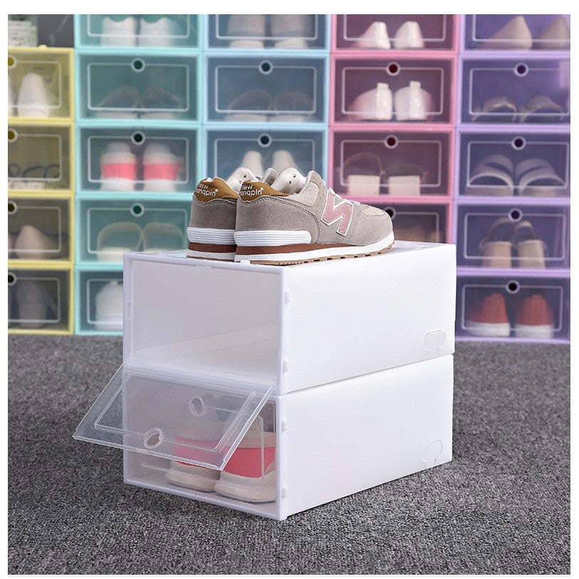 Cutie pentru Pantofi, Flippy, Tip Sertar, din Plastic, Stivuibila, Usa Frontala, 33 x 23 x 13 cm, Transparent-3