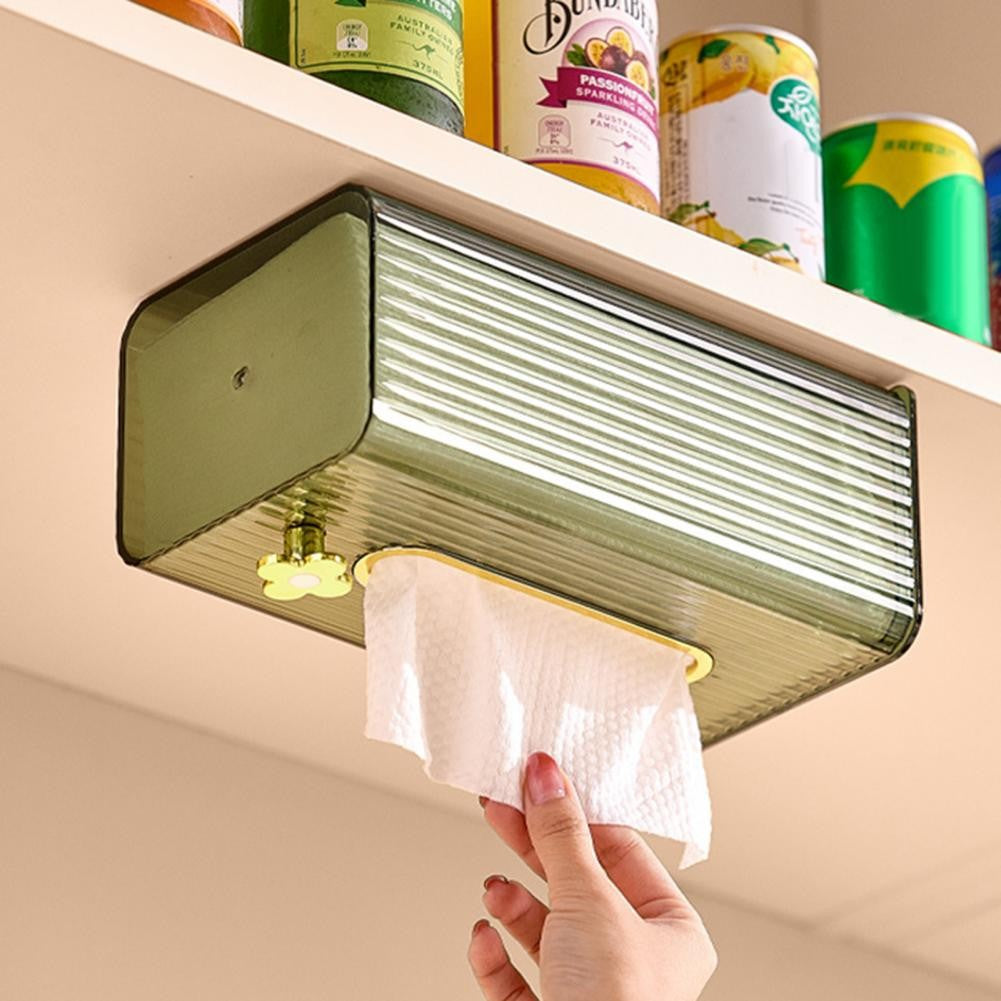 Cutie suport servetele eleganta Flippy, cu montare pe perete sau dulap, material plastic dur, 21.3 x 8.7 x 12 cm, verde-2