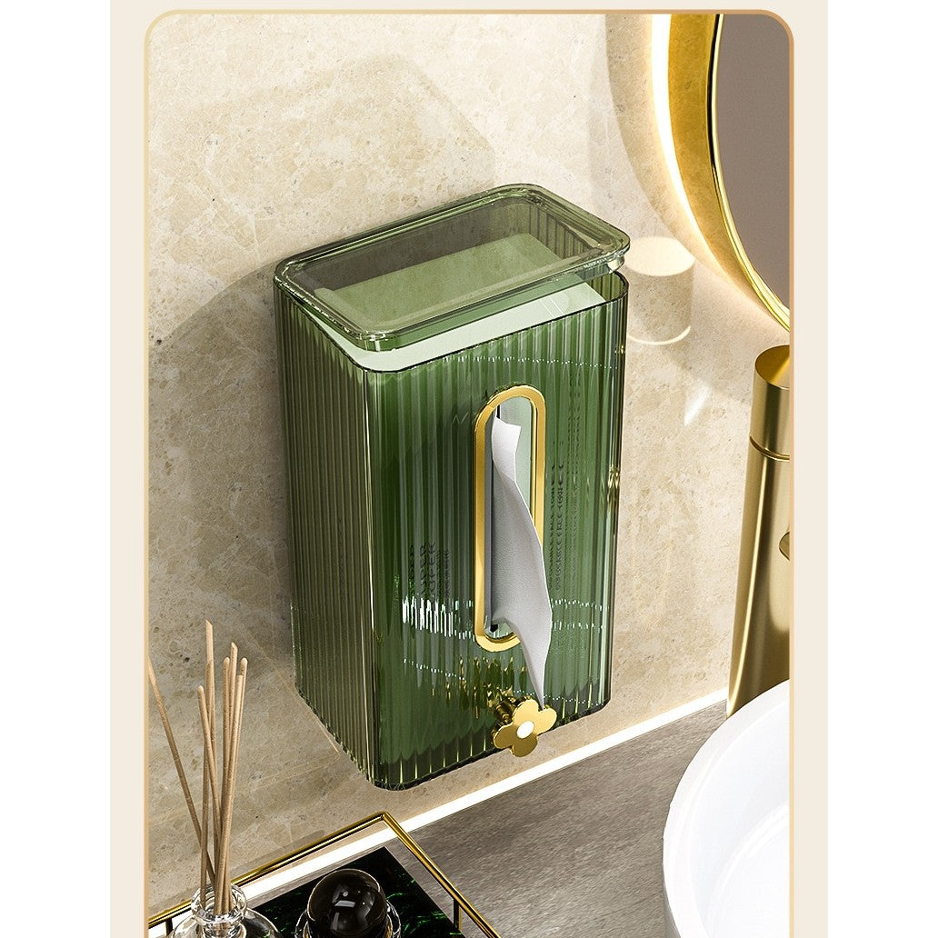 Cutie suport servetele eleganta Flippy, cu montare pe perete sau dulap, material plastic dur, 21.3 x 8.7 x 12 cm, verde-4