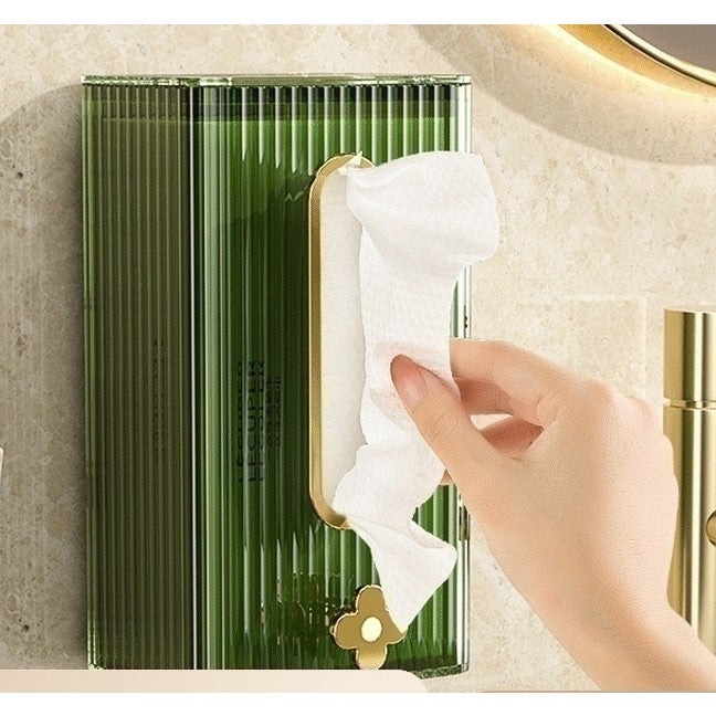 Cutie suport servetele eleganta Flippy, cu montare pe perete sau dulap, material plastic dur, 21.3 x 8.7 x 12 cm, verde-9