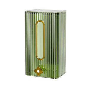 Cutie suport servetele eleganta Flippy, cu montare pe perete sau dulap, material plastic dur, 21.3 x 8.7 x 12 cm, verde-0