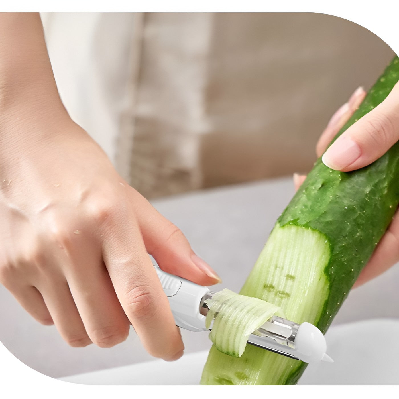 Cutit de Fructe Multifunctional, Flippy, Razatoare, Curatator Fructe-Legume, Deschizator de Sticle, 18.1x3.8x2cm, Galben-2