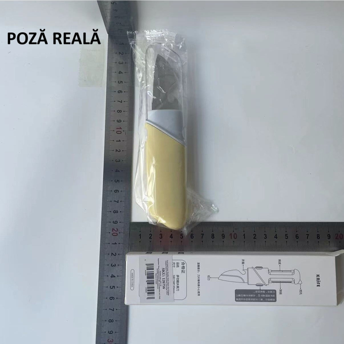 Cutit de Fructe Multifunctional, Flippy, Razatoare, Curatator Fructe-Legume, Deschizator de Sticle, 18.1x3.8x2cm, Galben-7