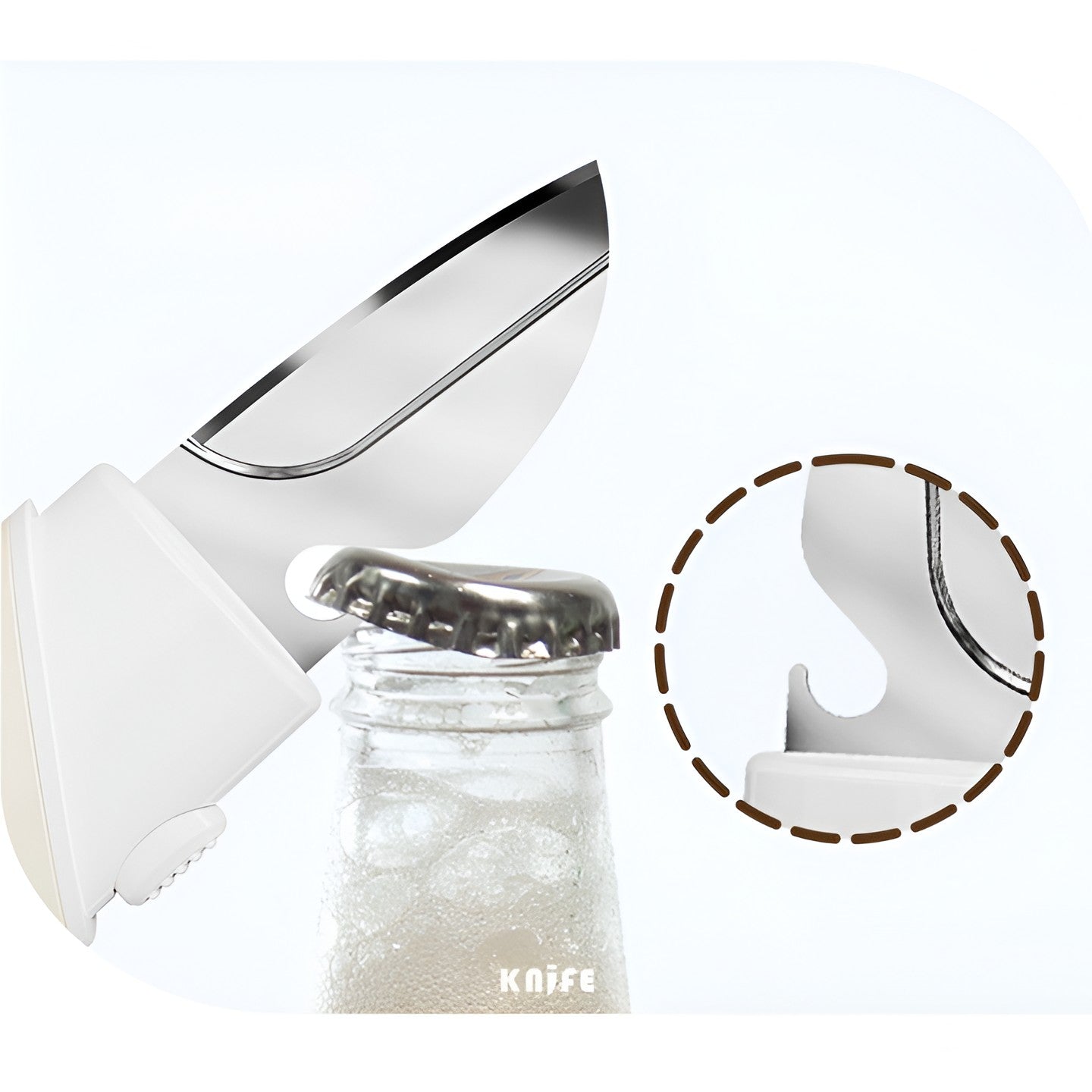 Cutit de Fructe Multifunctional, Flippy, Razatoare, Curatator Fructe-Legume, Deschizator de Sticle, 18.1x3.8x2cm, Alb-9