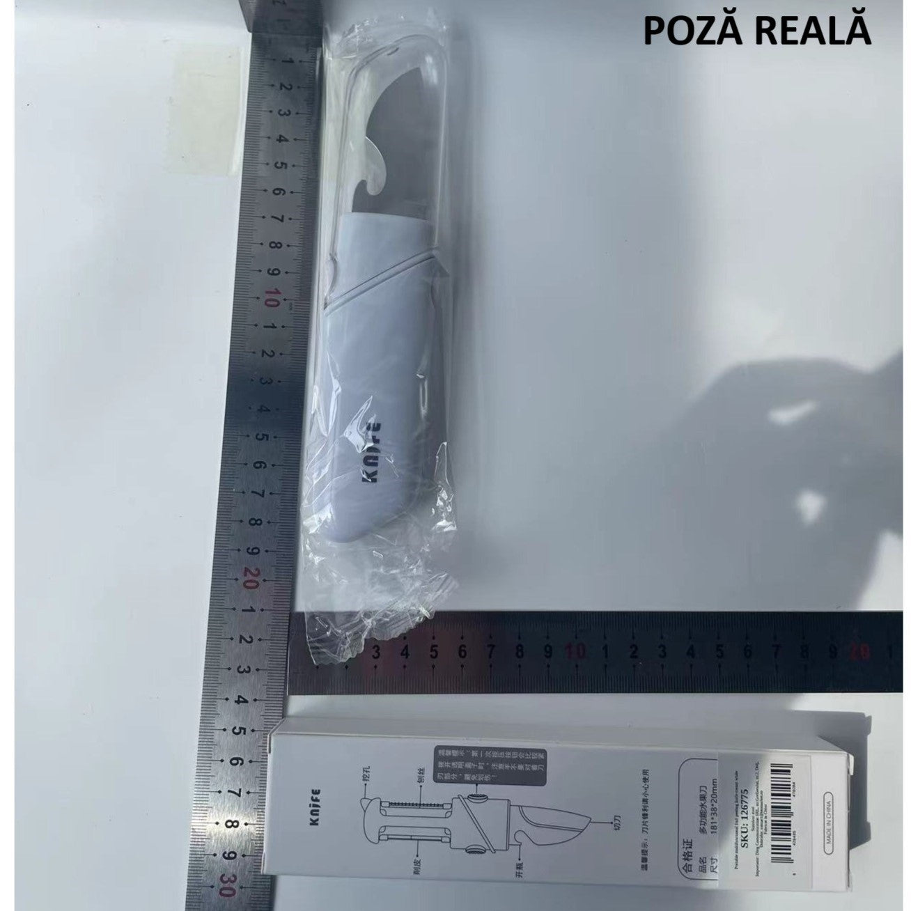 Cutit de Fructe Multifunctional, Flippy, Razatoare, Curatator Fructe-Legume, Deschizator de Sticle, 18.1x3.8x2cm, Alb-10