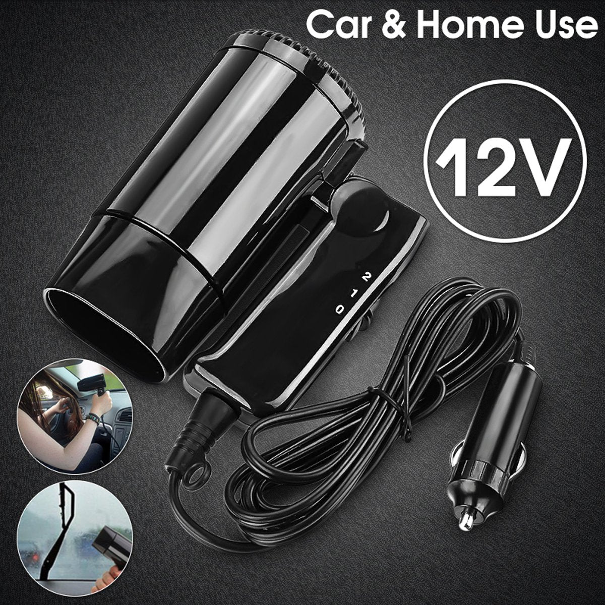 Uscator de Par auto, alimentare 12V, 210W (feon, foehn)-0