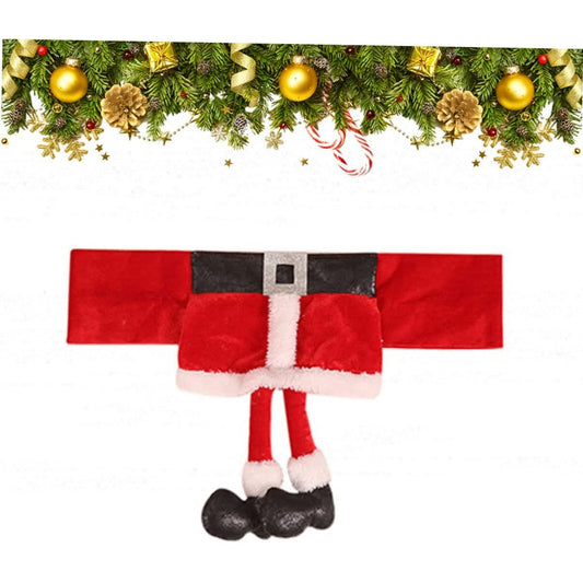 Decoratiune pentru scaun cu tematica de Craciun Flippy, elastica, material textil/poliester, 46 x 30 cm, rosu-1
