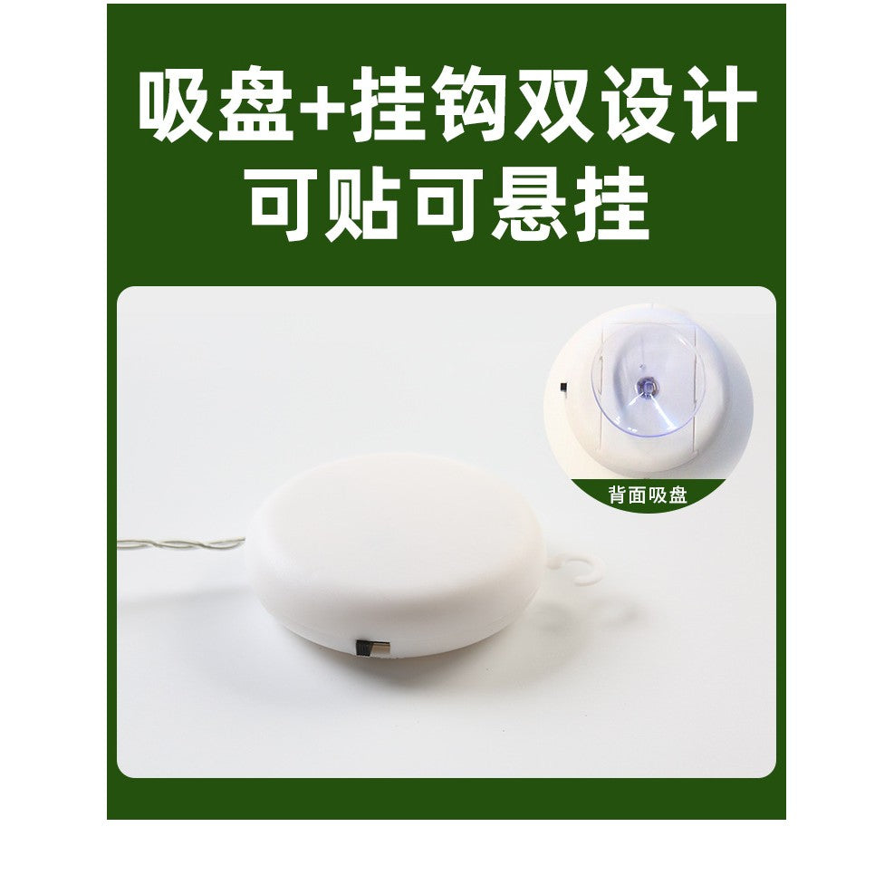 Decoratiune de Craciun Luminoasa in forma de Ingeras 21x12 cm, cu Ventuza, Alb Cald, Flippy-1