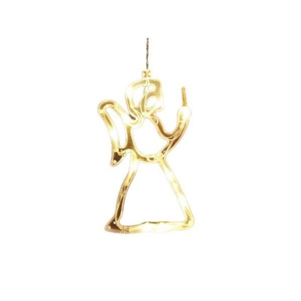 Decoratiune de Craciun Luminoasa in forma de Ingeras 21x12 cm, cu Ventuza, Alb Cald, Flippy-0