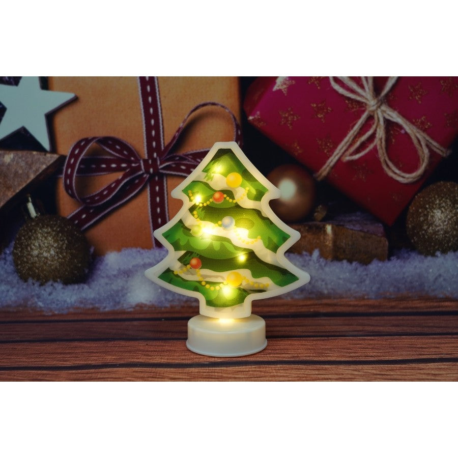 Decoratiune luminoasa 3D, Tip brad, cu baterii-3