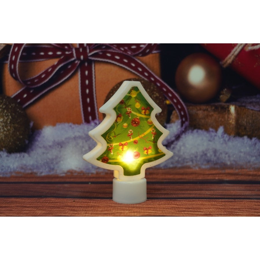 Decoratiune luminoasa 3D, Tip brad mic, cu baterii-2