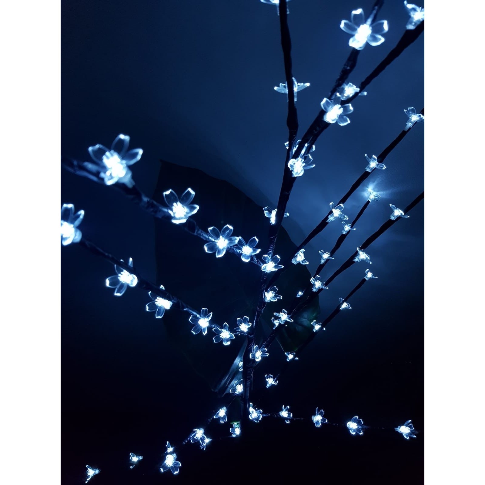 Decoratiune Luminoasa Crenguta cu Baterii 72 LED -uri Flori Alb Rece-4