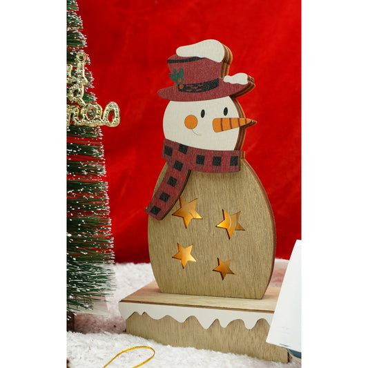 Decoratiune luminoasa, Flippy, Om de zapada, maro, lungime: 10 cm, latime: 5 cm, inaltime: 19 cm, lemn, interior/exterior-1