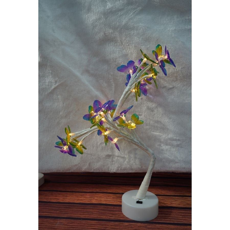 Decoratiune luminoasa, Flippy, Tip copac cu fluturi, cu baterii/USB-5