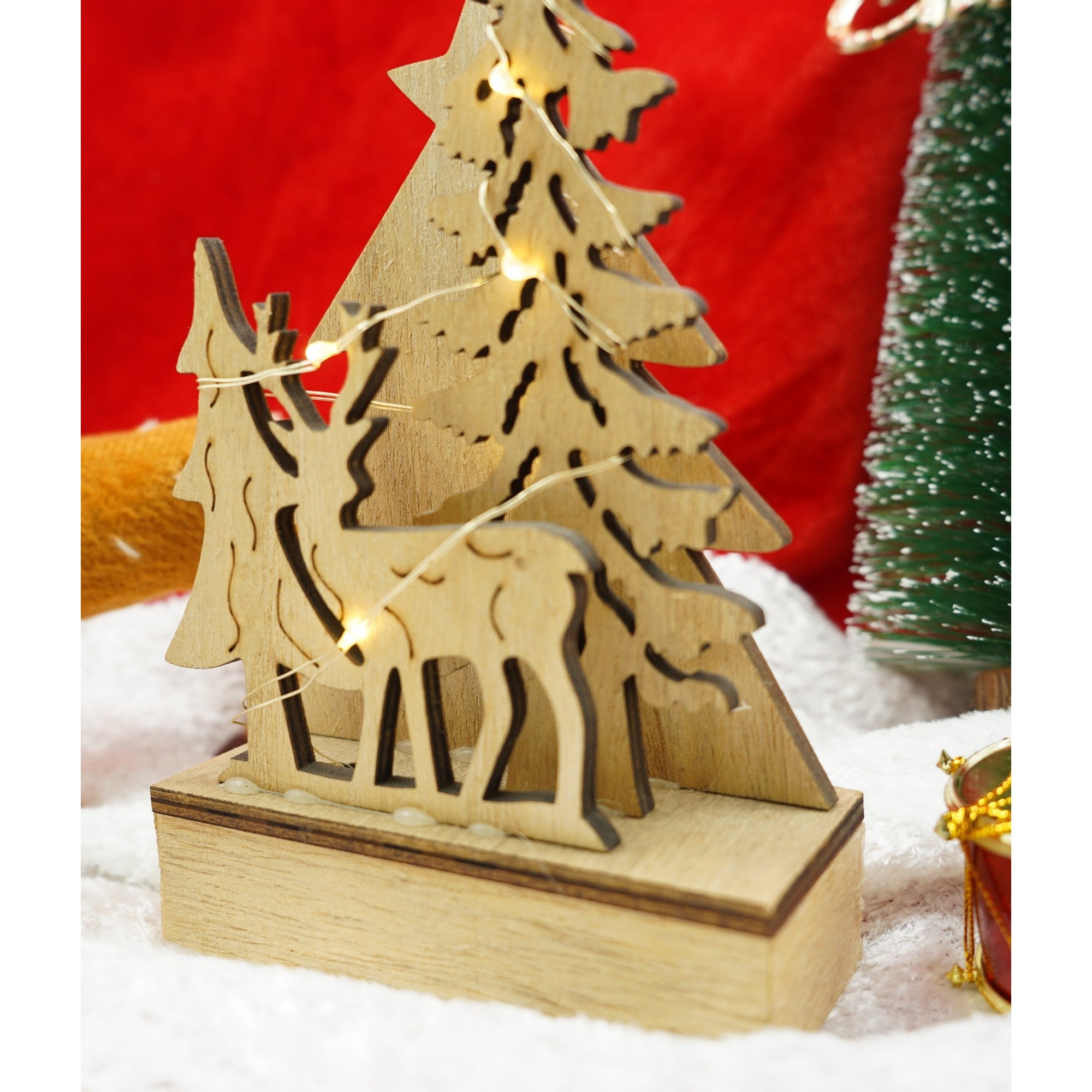 Decoratiune luminoasa, peisaj de iarna, maro, lungime: 11 cm, latime: 5 cm, inaltime: 19 cm, lemn, interior/exterior-2