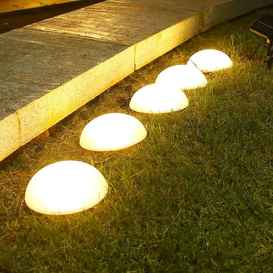 Decoratiune pentru gradina, Flippy, lampa solara in forma de ciuperca, 5 ciuperci, alb cald-1