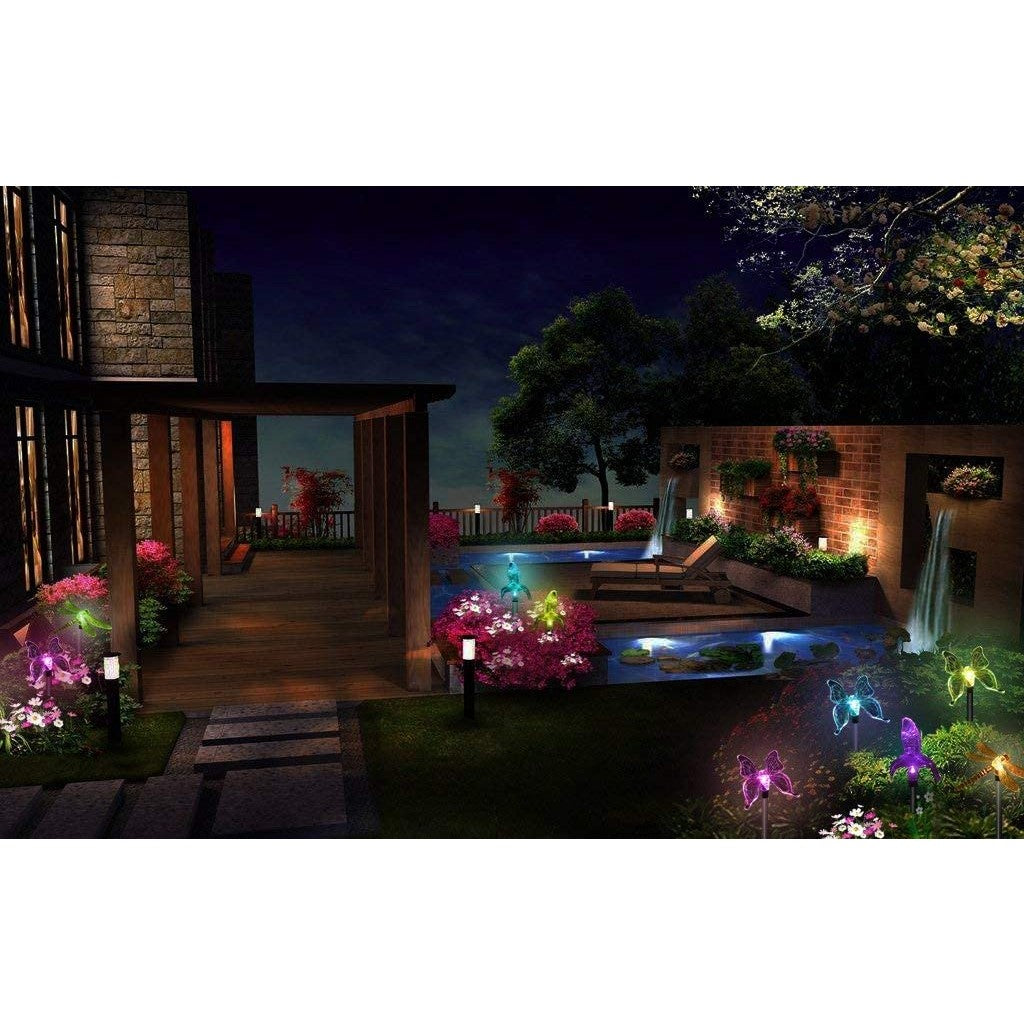 Set 3 Lampi Solare LED tip pasare-fluture-libelula, Inaltime 43 cm, Flippy, Multicolor-2