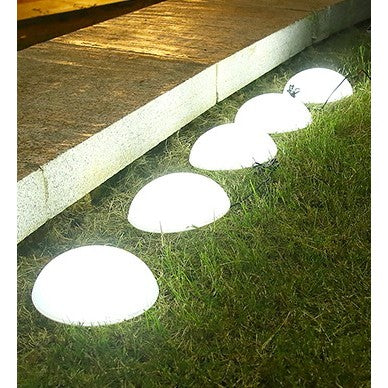 Decoratiune pentru gradina, lampi solare in forma de ciuperca, 5 ciuperci, alb rece-2