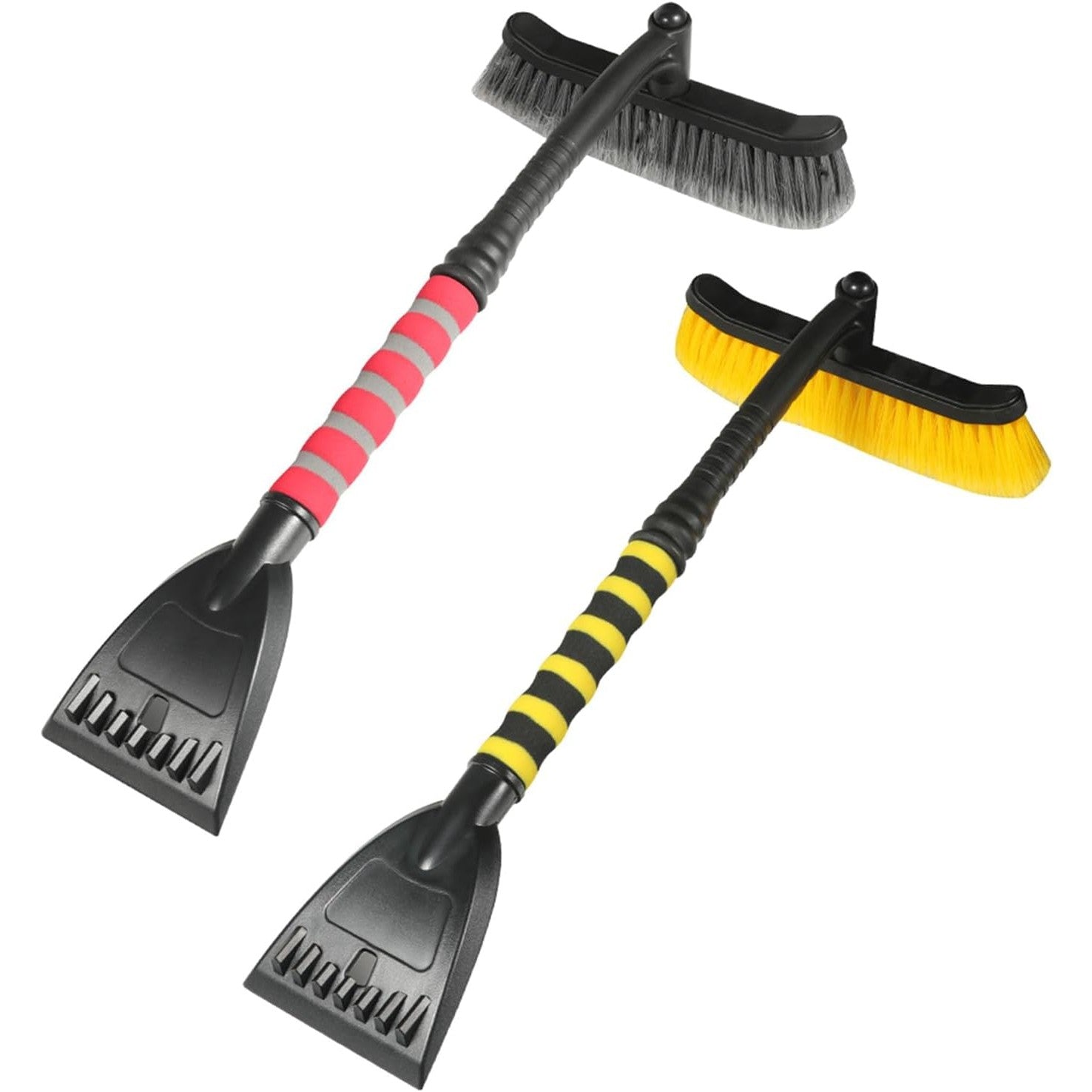 Perie de Zapada cu Racleta pentru Masina, Flippy, Multifunctionala, Rotativa, Demontabila, cu Maner Antiderapant, Aluminiu, Plastic, Fragmentarea Ghetii de pe Parbriz, Solutia pentru Iarna, pentru Dezghetare, 54x10.5x27 cm, Rosie-6