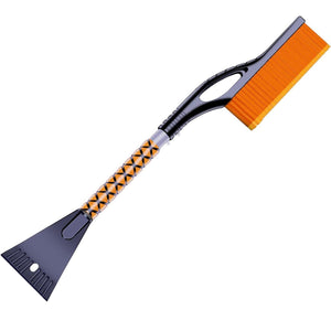 Perie de Zapada cu Racleta pentru Masina, Flippy, Multifunctionala, Demontabila, cu Maner Antiderapant, Aluminiu, Plastic, Fragmentarea Ghetii de pe Parbriz, Solutia pentru Iarna, pentru Dezghetare, 68x24x11.1 cm, Portocaliu-0