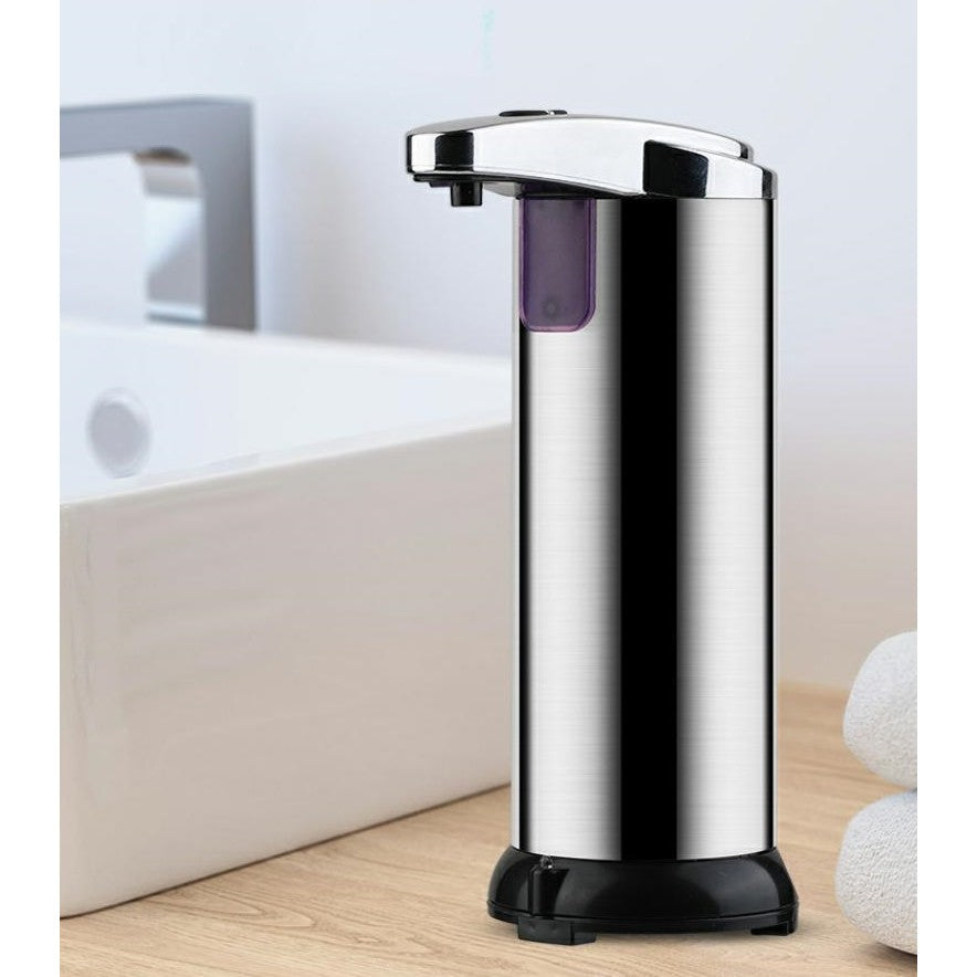 Dispenser pentru Sapun Lichid/Dezinfectant, Flippy, cu Senzor Infrarosu de Miscare, din Otel Inoxidabil, 250 ml, 19 x 11 cm, Gri-2