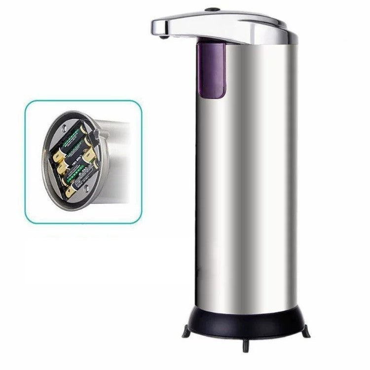 Dispenser pentru Sapun Lichid/Dezinfectant, Flippy, cu Senzor Infrarosu de Miscare, din Otel Inoxidabil, 250 ml, 19 x 11 cm, Gri-5