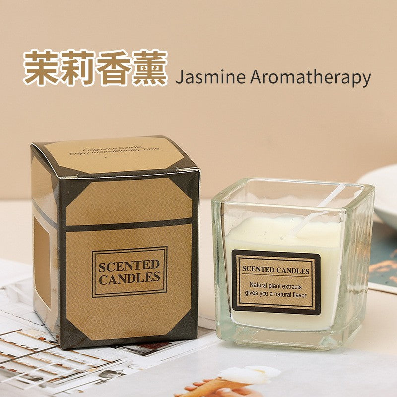 Lumanare Parfumata, Flippy, Model Pahar Transparent, cu Ulei Esential, Aroma de Iasomie, Alba-0