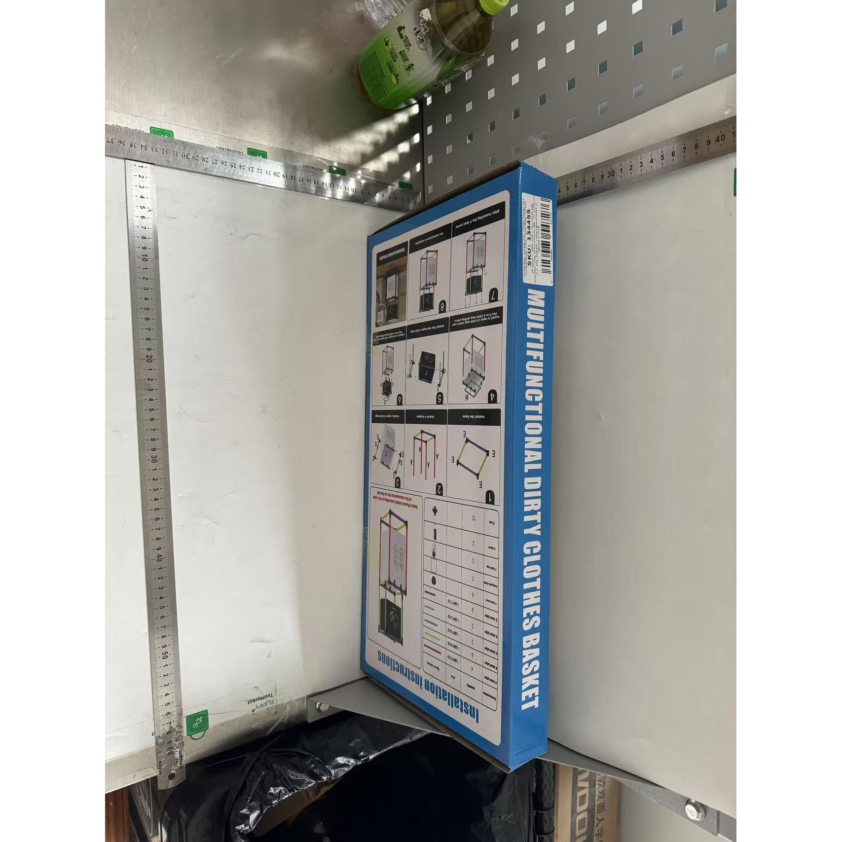 Dulap de Depozitare cu două straturi, Flippy, Cos pentru Haine Murdare, 97x44x31 cm, Negru-1