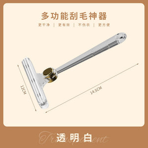 Aparat de ras cu două fețe, Flippy, instrument manual cu bile de bărbierit, culoare: alb transparent-0