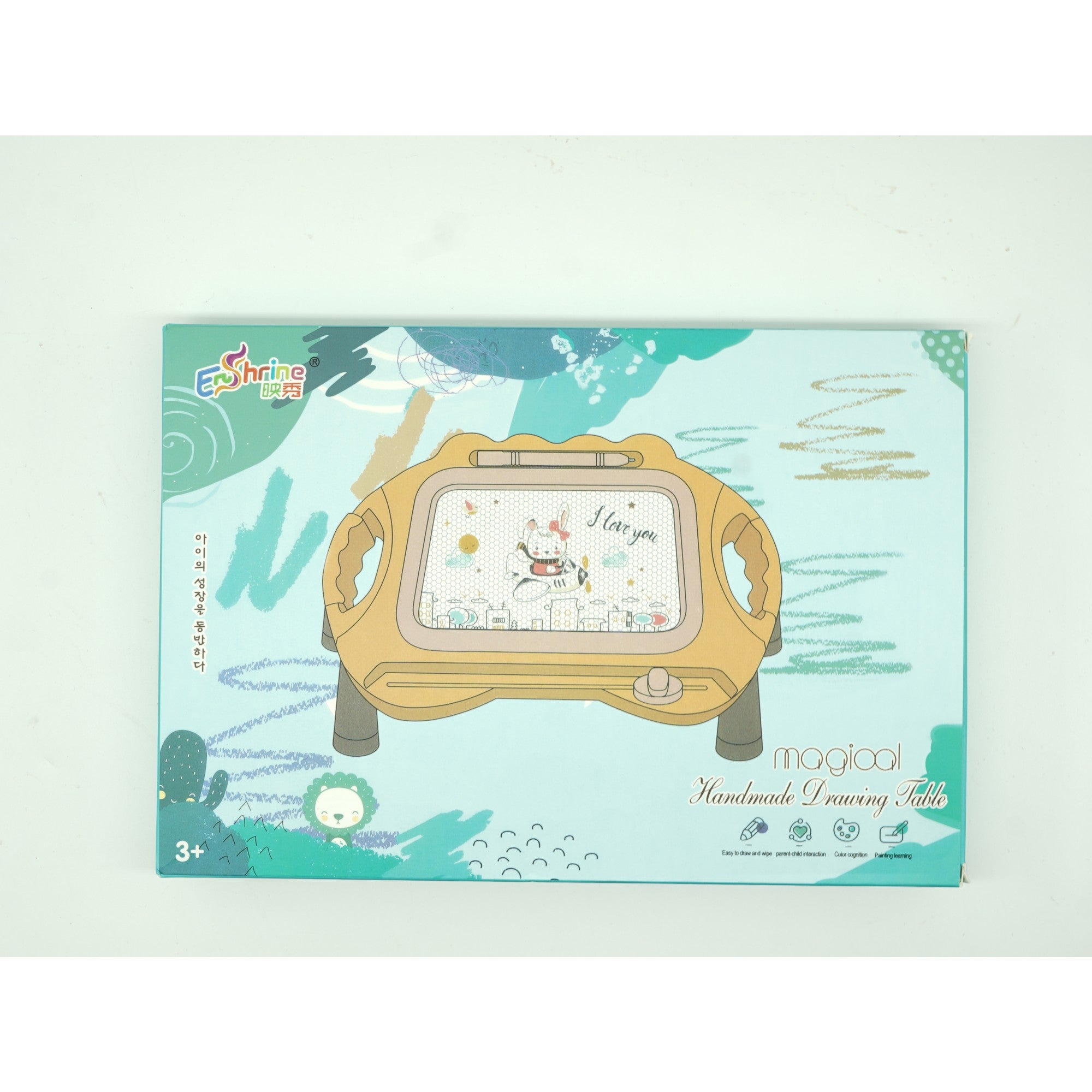 Tabla Magnetica pentru desen Flippy, Pix, forma dreptunghi, dimensiuni 23x17 cm, Dezvolta Creativitatea, cu picioare suport, Portocaliu-1