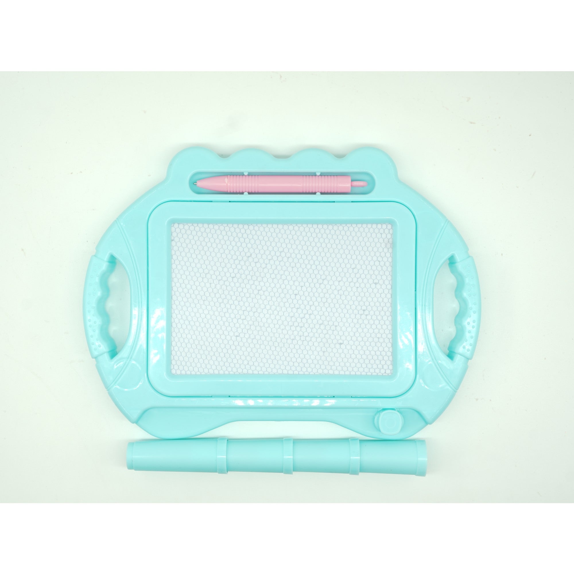 Tabla Magnetica pentru desen Flippy, Pix, forma dreptunghi, dimensiuni 23x17 cm, Dezvolta Creativitatea, cu picioare suport, Albastru-1