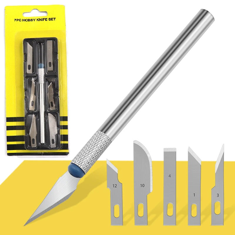 Set 6 buc. cutter + diverse lame de schimb pentru folie autocolant, AVX-AG607A-0