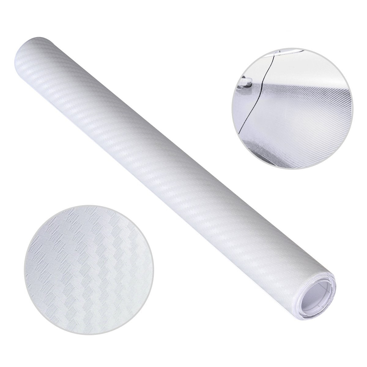 Folie colantare auto Carbon 3D - Alb (3m x 1,27m)-2