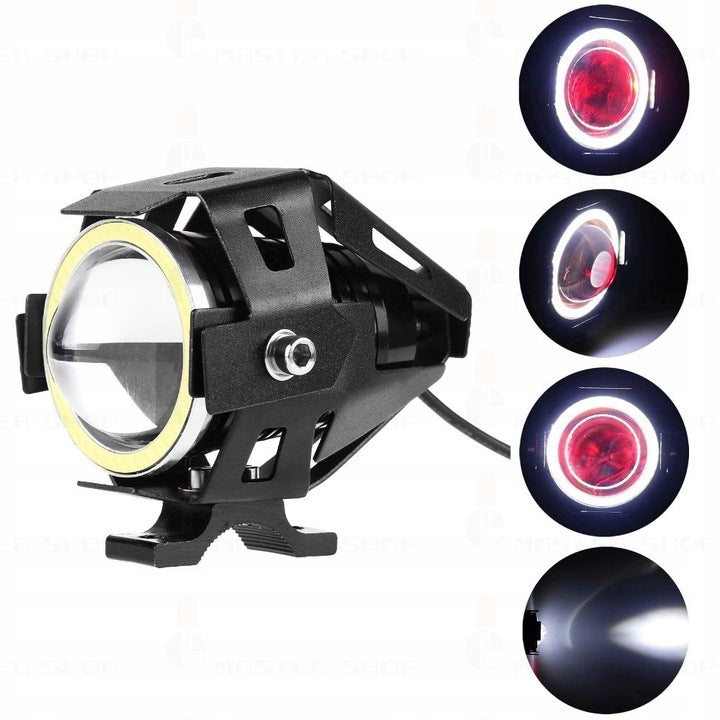 Proiector LED cu Lupa, Angel Eye ALB si Devil Eye RED, alimentare 12V, pentru Off-Road, ATV, SSV, UTV-7