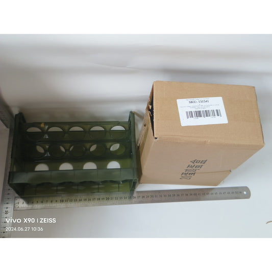 Suport organizator oua pentru frigider, Flippy, Verde transparent, capacitate 20 oua, Doua straturi-1