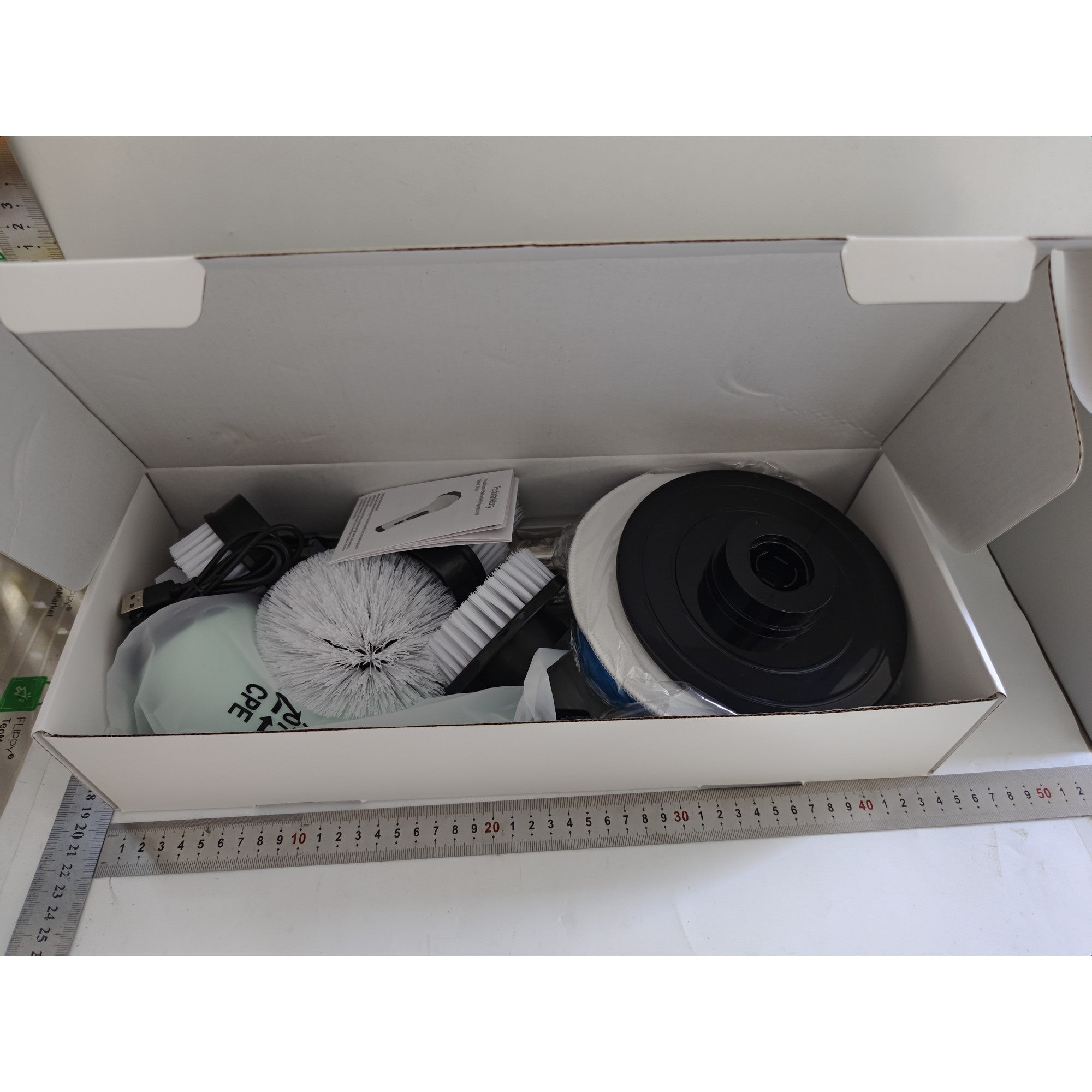 Perie Electrica de Curatare cu Maner, Flippy, Perie pentru Gresie, Baie, Bucatarie, cu 9 Capete, Maner Extensibil Detasabil, Culoare: Verde-1