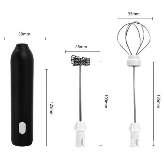 Mixer Spuma Lapte, Flippy, Electric cu Incarcare USB, Bauturi Calde/Reci, Maner Izolat Termic, Otel Inoxidabil, pentru Latte, Ciocolata Calda, Cappuccino, Frappe, Usor de Folosit, 2 Accesorii, Negru-0